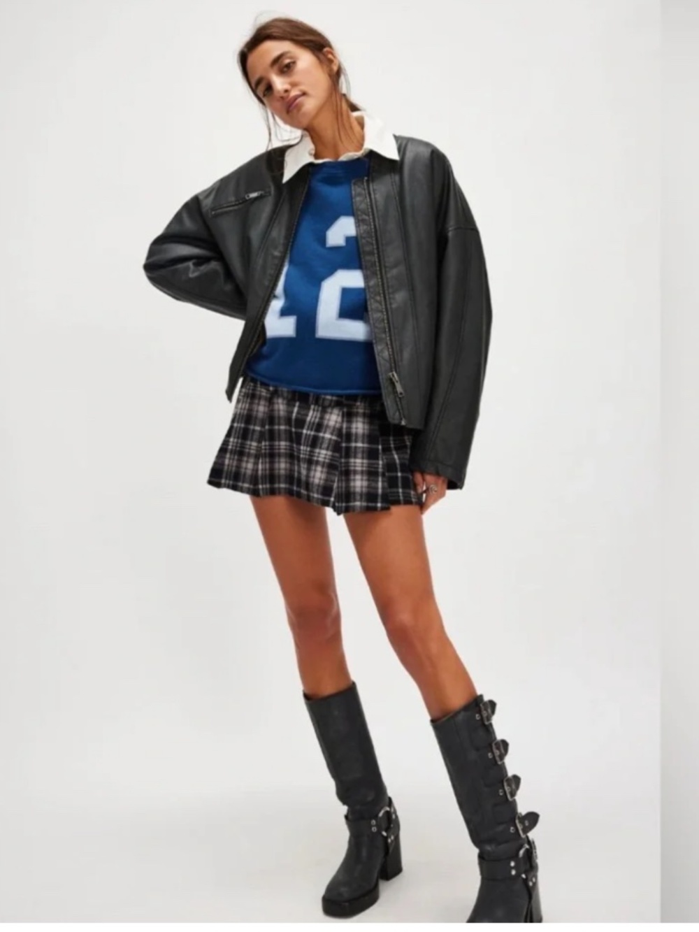 Free People Serena Micro Plaid Skort. Size 6